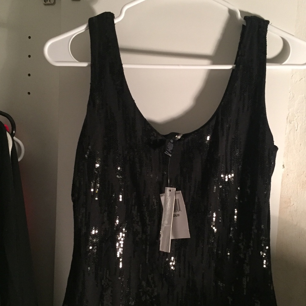 Black Aqua sequin mini dress never worn